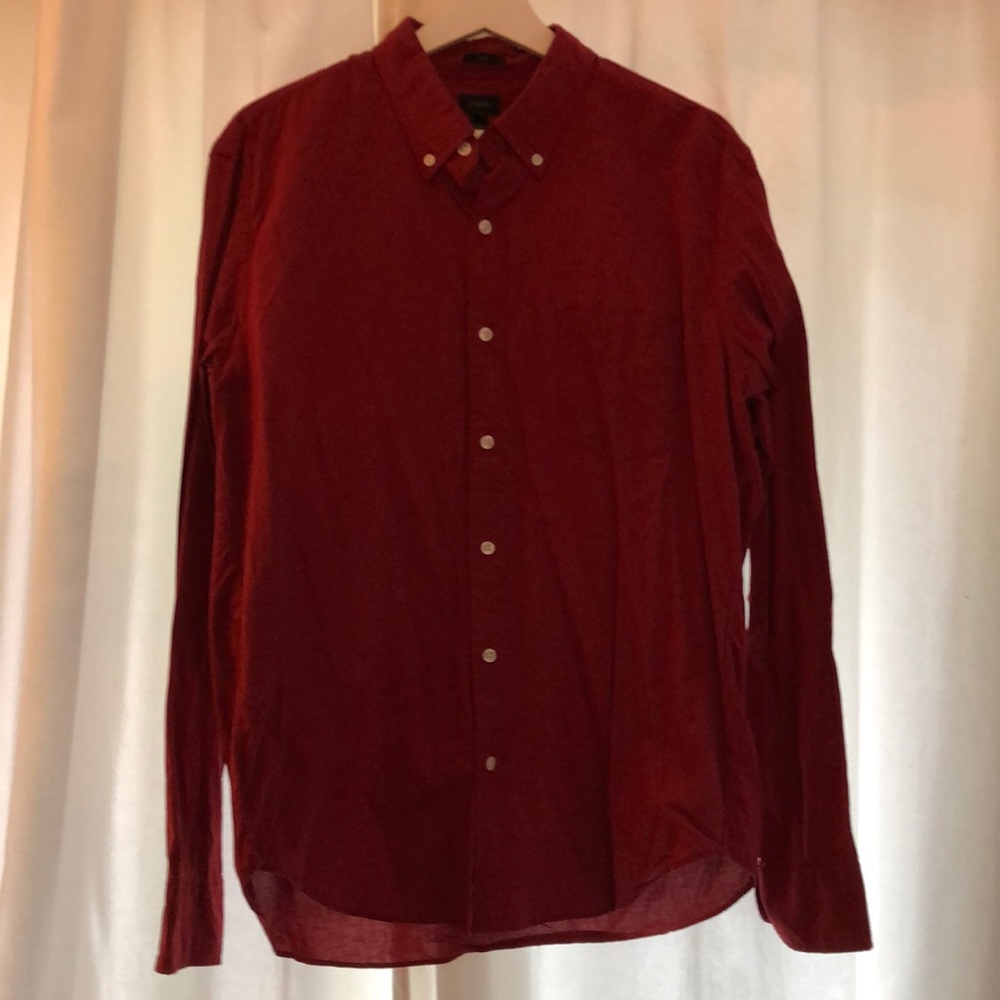 Red J. Crew button down, size large slim.
